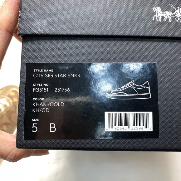 COACH Signature Star Sneaker Khaki/Gold - Picture 8 of 8
